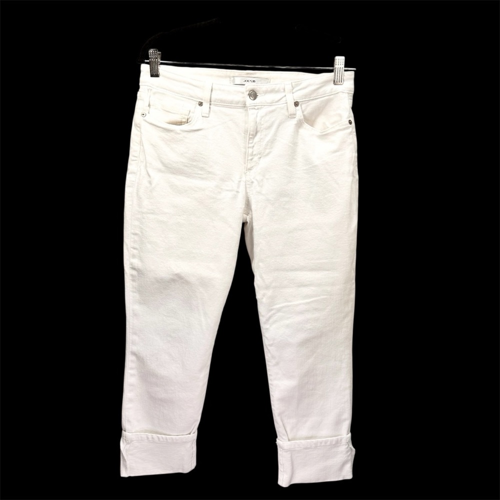 Joe's Jeans White Cuffed 24” Cropped Capri Denim Pants, 31